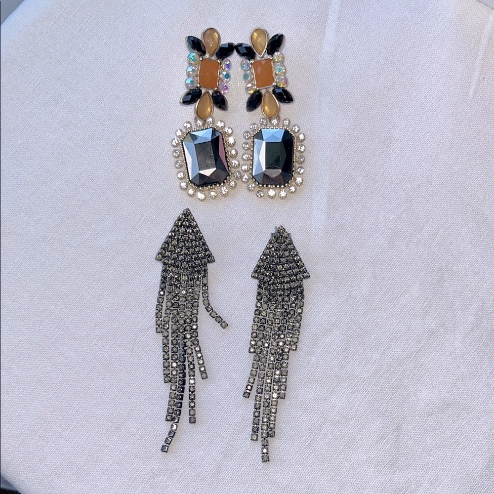 Elegant Black and Gold Statement Earrings